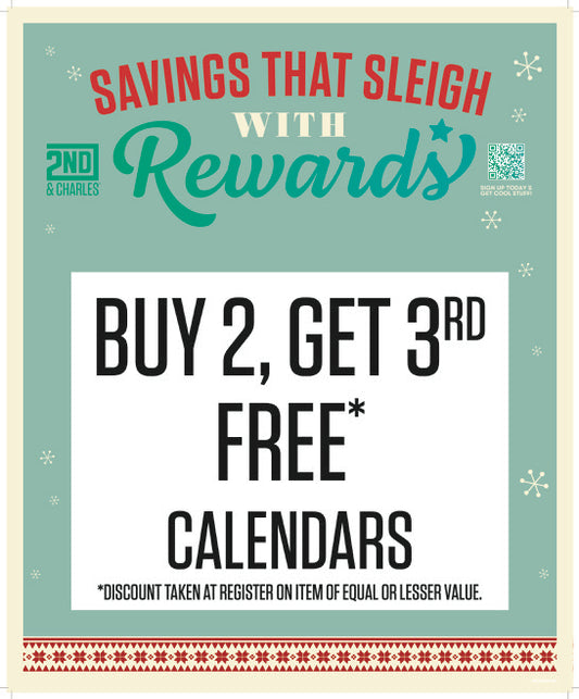 2NC-24HK1-043-Extended Feature Sign-Calendars Buy 2, Get 3rd Free