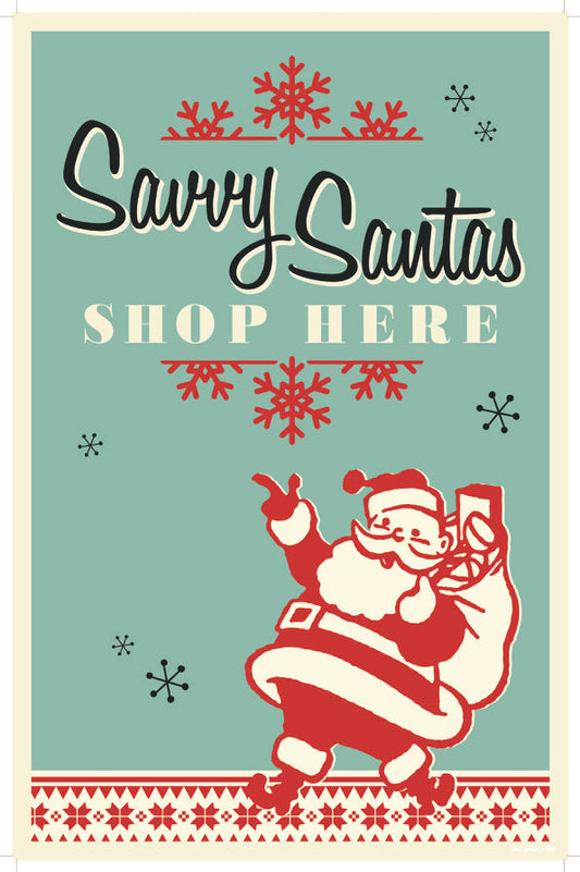 2NC-24HK1-118-Door Sign-Savvy Santas Green