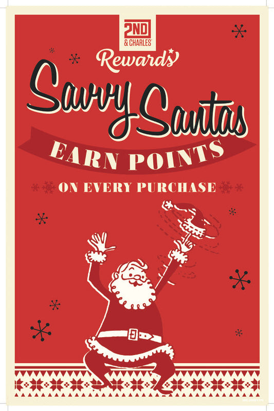 2NC-24HK1-119-Door Sign-Savvy Santas Red